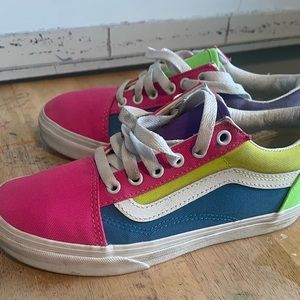 Girls Neon multi colored Vans